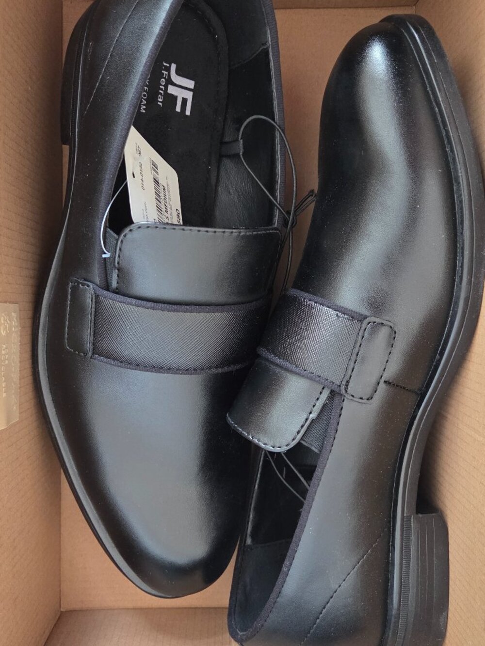 JF J.Ferrar "Carlisle" Men's Slip-On Dress Shoes (black penny LOAFER) SIZE 9.5